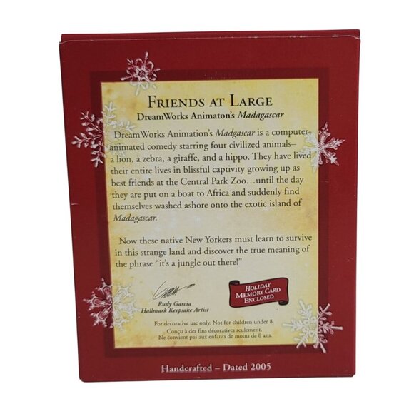 Hallmark Keepsake Madagascar Ornament Friends at Large Christmas 2005 Dreamworks - Picture 6 of 8
